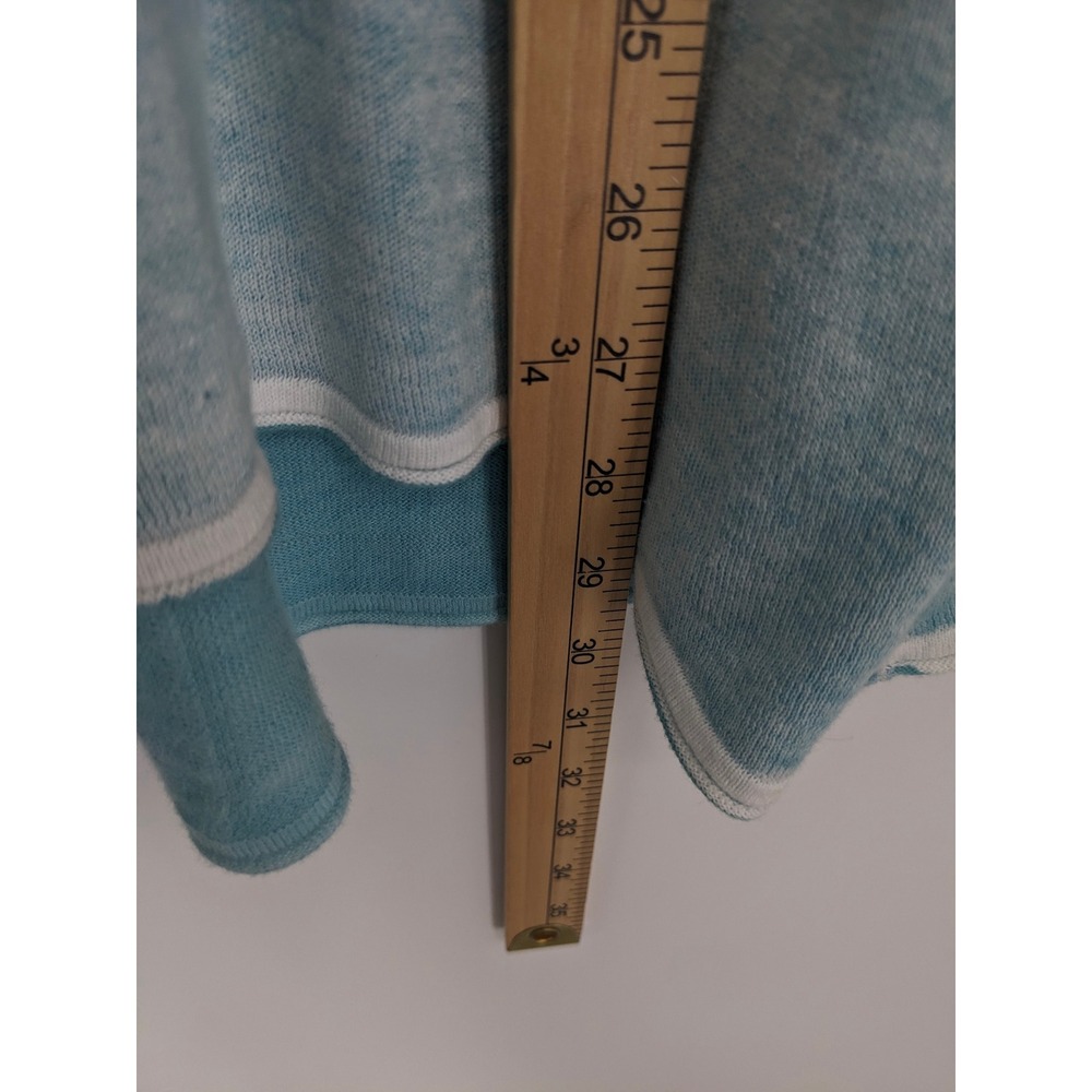 Habitat Sweater Womens Large Blue Marled V Neck Knit Top Soft Lightweight Casual - Picture 7 of 11